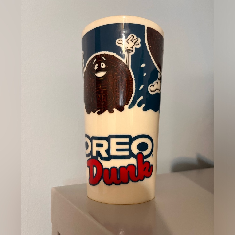 Vintage 5” Nabisco Oreo Cookie Mascot Man Plastic Dunk Drink Milk Cup Tumbler